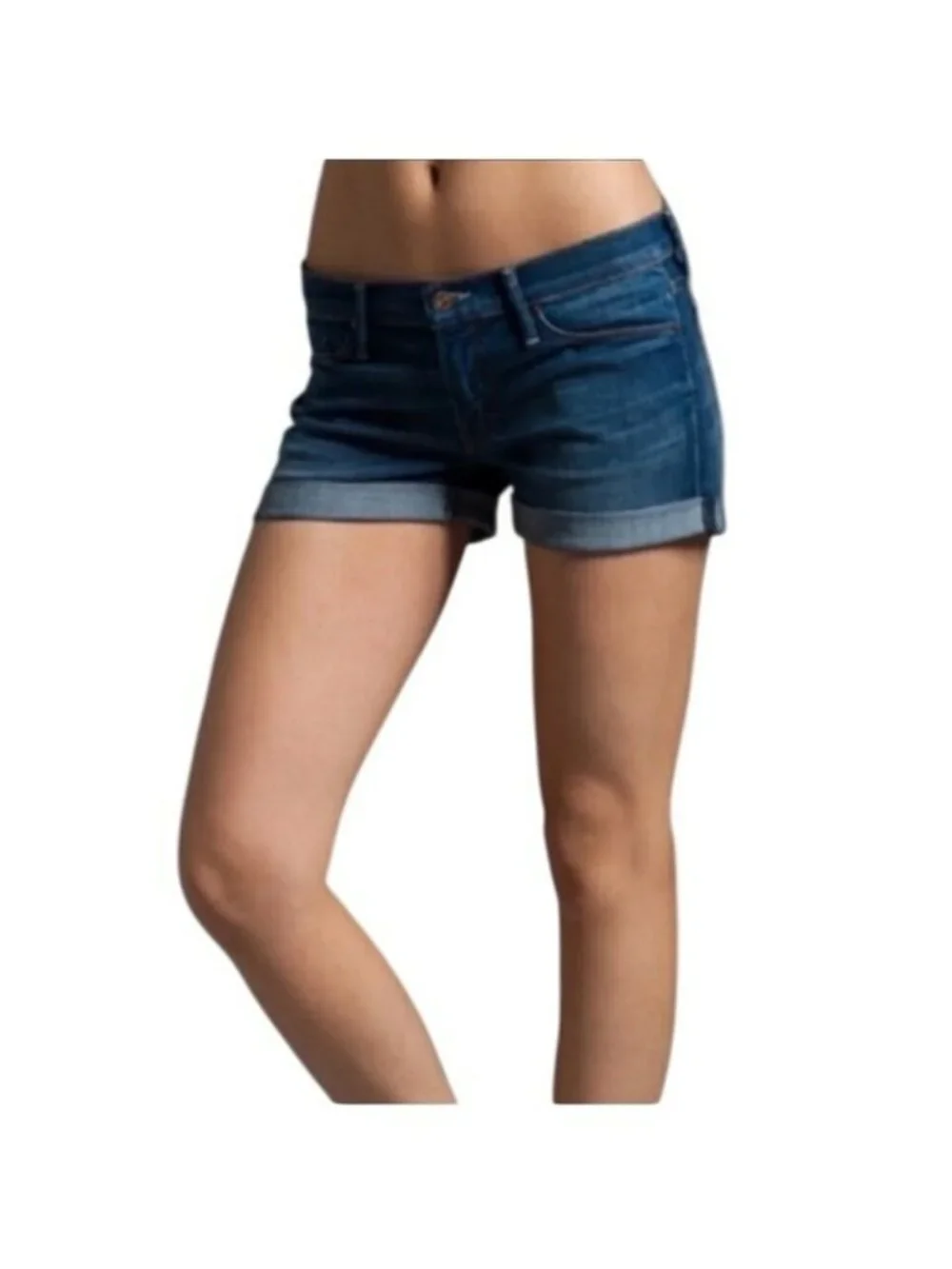 Mother Short Short Cuffed Short Blue 24 